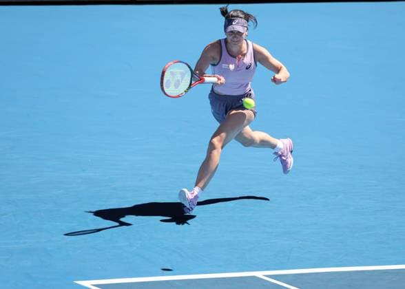 Eva Lys, Australian Open 2024, Melbourne Park, Melbourne, Victoria, Australia. Copyright: xJuergenxHasenkopfx