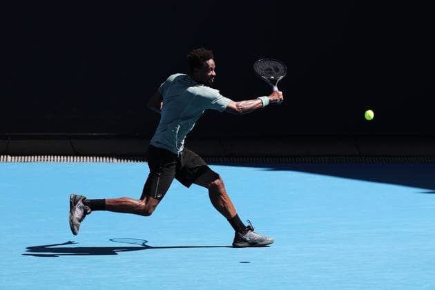 Gael Monfils of France hits a backhand Australian Open, Day Three, Tennis, Melbourne Park, Melbourne, Australia - 14 Jan 2025  Copyright: xRachelxBach Shutterstockx 15098467ar