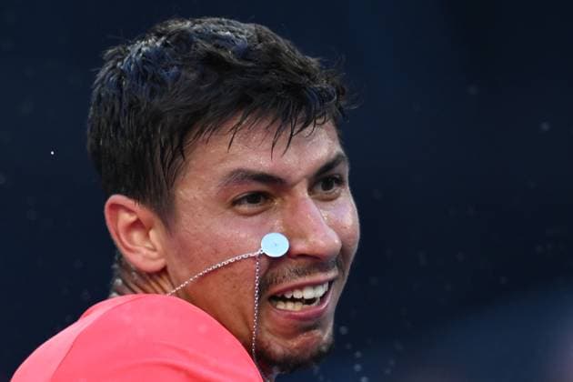 TENNIS AUSTRALIAN OPEN, Alexei Popyrin of Australia during his round 1 match against Corentin Moutet of France during the 2025 Australian Open at Melbourne Park in Melbourne, Tuesday, January 14, 2025. ( NO ARCHIVING, EDITORIAL USE ONLY, NO USE IN BOOKS WITHOUT CONSENT MELBOURNE VICTORIA AUSTRALIA  Copyright: xJOELxCARRETTx 20250114181096298630