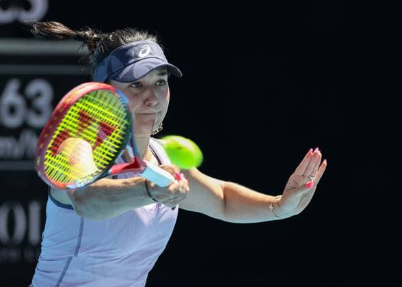 Eva Lys, Australian Open 2024, Melbourne Park, Melbourne, Victoria, Australia. Copyright: xJuergenxHasenkopfx