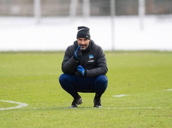 Fussball, Herren, Saison 2024 25, 2. Bundesliga, Hertha BSC, Training, Trainer Cristian Fiel (Hertha BSC), 14.01. 2025,