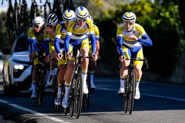 Cycling Winter Training Camps 2025 CALPE, SPAIN - JANUARY 13 : The team of Flanders-Baloise during a training session as part of the preparation for the new 2025 season on January 13, 2025 in Calpe, Spain, 13 01 2025 Calpe Spain  Copyright: xTomasxSiskx