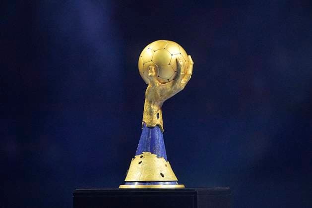 The IHF World Championship, WM, Weltmeisterschaft trophy prior to the World Championship match in Group B between Denmark and Algeria at Jyske Bank Boxen in Herning on Tuesday, January 14, 2025. (Photo: Bo Amstrup Scanpix 2025) , Herning Denmark Copyright: BoxAmstrupx spdk20250114-201855-L
