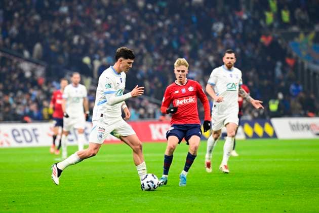 FOOTBALL : Olympique de Marseille VS LOSC - Coupe de France- 14 01 2024 L Olympique de Marseille recoit le LOSC Ã l Orange VÃ lodrome dans le cadre des 16es de finale de la Coupe de France. LÃ onardo Balerdi (OM) MarseilleFrance  Copyright: xWilliamxCannarellax
