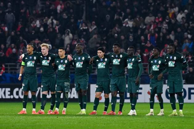 Fußball, Coupe de France, Stade Reims - AS Monaco FOOTBALL : Reims vs Monaco - Coupe de France - 14 01 2025 Monaco players during the French Cup match between Stade de Reims and AS Monaco at Stade Auguste Delaune on January 14, 2025 in Reims, France. ( Photo by Dante Badano PsnewZ ) - ReimsFrance  Copyright: xDantexBadanox