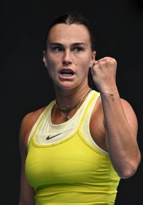 TENNIS AUSTRALIAN OPEN, Aryna Sabalenka of of Belarus reacts during her round 2 match against Jessica Bouzas Maneiro of Spain during the 2025 Australian Open at Melbourne Park in Melbourne, Wednesday, January 15, 2025. ( NO ARCHIVING, EDITORIAL USE ONLY, NO USE IN BOOKS WITHOUT CONSENT MELBOURNE VICTORIA AUSTRALIA  Copyright: xJAMESxROSSx 20250115153335152838