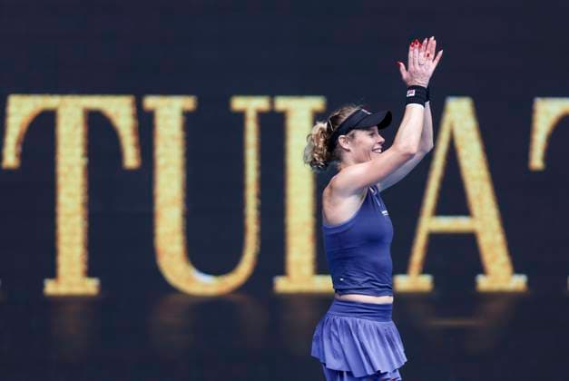 (250115) -- MELBOURNE, Jan. 15, 2025 -- Laura Siegemund celebrates after winning the women s singles 2nd round match between Zheng Qinwen of China and Laura Siegemund of Germany at Australian Open tennis tournament in Melbourne, Australia, Jan. 15, 2025. ) (SP)AUSTRALIA-MELBOURNE-TENNIS-AUSTRALIAN OPEN-DAY 4 MaxPing 
