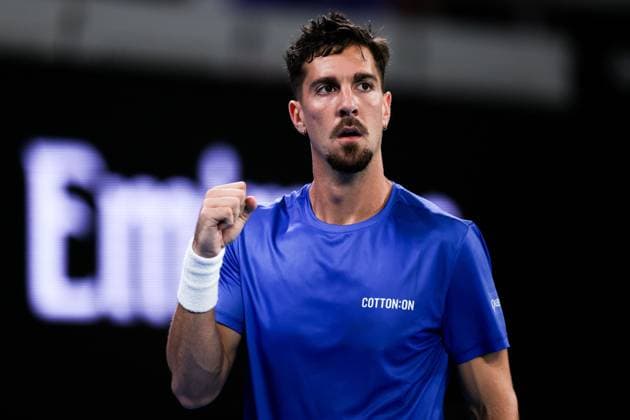 Thanasi Kokkinakis of Australia celebrates Australian Open, Day Four, Tennis, Melbourne Park, Melbourne, Australia - 15 Jan 2025  Copyright: xEllaxLing Shutterstockx 15101600ay