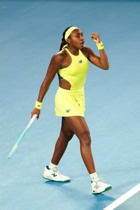 Coco Gauff of USA celebrates match point win Australian Open, Day Four, Tennis, Melbourne Park, Melbourne, Australia - 15 Jan 2025  Copyright: xRachelxBach Shutterstockx 15101599fi