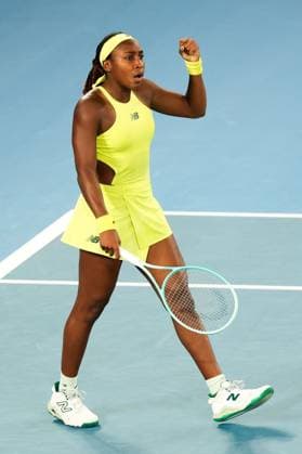 Coco Gauff of USA celebrates match point win Australian Open, Day Four, Tennis, Melbourne Park, Melbourne, Australia - 15 Jan 2025  Copyright: xRachelxBach Shutterstockx 15101599fh