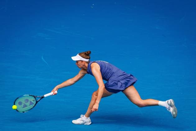 Belgian Elise Mertens pictured in action during a tennis match against American Pegula, in the second round of the women s singles at the Australian Open Grand Slam tennis tournament, Wednesday 15 January 2025 in Melbourne Park, Melbourne, Australia. The 2025 edition of the Australian Grand Slam takes place from January 12th to January 26th. PATRICKxHAMILTON  x110456868x