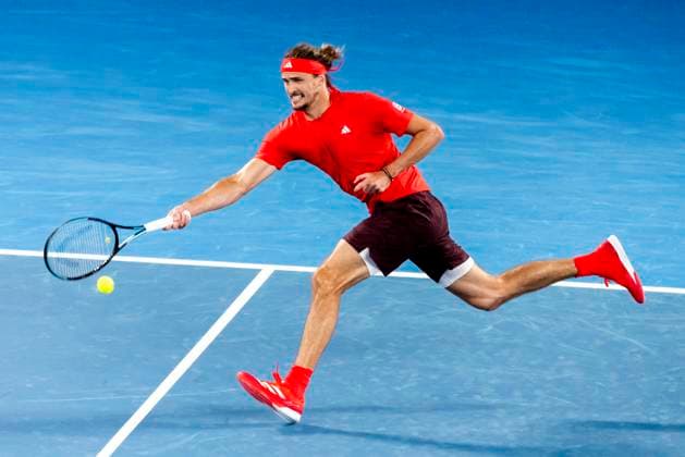 MELBOURNE, VIC - JANUARY 15: Alexander Zverev of Germany in action during Round 2 of the 2025 Australian Open on January 15 2025, at Melbourne Park in Melbourne, Australia. (Photo by Jason Heidrich Icon Sportswire) TENNIS: JAN 15 Australian Open EDITORIAL USE ONLY Icon250115226