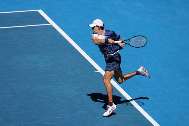 Alex de Minaur of Australia hits a forehand Australian Open, Day Five, Tennis, Melbourne Park, Melbourne, Australia - 16 Jan 2025  Copyright: xRachelxBach Shutterstockx 15102640by