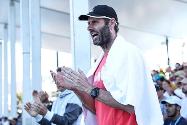 Vladimir Lys, GER, coach of Eva Lys, during second round of 2025 Australian Open in Melbourne, 16 01 2025; -