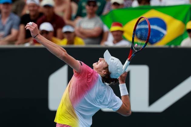 Joao Fonseca (BRA), Australian Open 2024, Melbourne Park, Melbourne, Victoria, Australia. Copyright: xJuergenxHasenkopfx