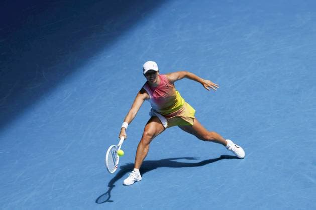 Tennis: Australian Open Iga Swiatek of Poland plays against Rebecca Sramkova of Slovakia in the second round of the women s singles at the Australian Open tennis tournament in Melbourne on Jan. 16, 2025.  A14AA0003989291P