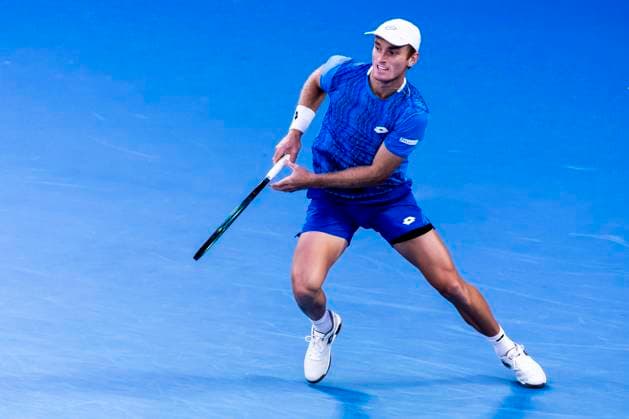 MELBOURNE, VIC - JANUARY 16: Tristan Schoolkate of Australia in action during Round 2 of the 2025 Australian Open on January 16 2025, at Melbourne Park in Melbourne, Australia. (Photo by Jason Heidrich Icon Sportswire) TENNIS: JAN 16 Australian Open EDITORIAL USE ONLY Icon250116185