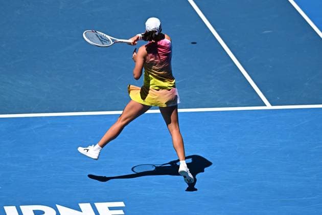 Australian Open - Womens Singles - Round 2 Iga Swiatek (POL) during her second matchat the 2025 Australian Open at Melbourne Park in Melbourne, AUSTRALIA, on January 16, 2025. Photo by Corinne Dubreuil ABACAPRESS.COM Melbourne Australia  Copyright: xDubreuilxCorinne ABACAx