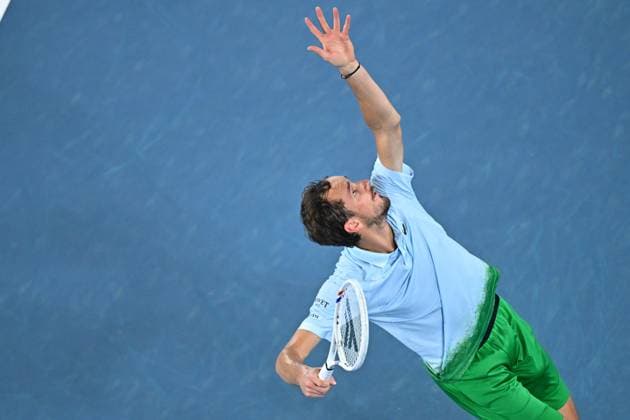Australian Open - Mens Singles - Round 2 Daniil Medvedev (RUS) during his second match at the 2025 Australian Open at Melbourne Park in Melbourne, AUSTRALIA, on January 16, 2025. Photo by Corinne Dubreuil ABACAPRESS.COM Melbourne Australia  Copyright: xDubreuilxCorinne ABACAx