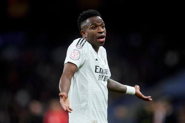 January 16, 2025, Madrid, Madrid, Spain: Vinicius Jr of Real Madrid CF during the Spanish King s Cup football match between Real Madrid CF v RC Celta at Santiago Bernabeu Stadium in Madrid, Spain, January 16, 2024 Madrid Spain - ZUMAa206 20250116_zsp_a206_126 Copyright: xRubenxAlbarranx