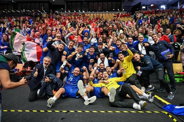ALTRO - Pallamano - IHF Men s - Handball World Championship, WM, Weltmeisterschaft - Italy vs Algeria Italia Italy Nationalteam during IHF Men s - Handball World Championship - Italy vs Algeria, Handball match in Herning, Denmark, January 16 2025 Herning Denmark  Copyright: xIPAxSport ABACAx