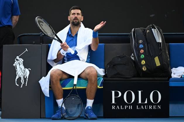 TENNIS AUSTRALIAN OPEN, Novak Djokovic of Serbia during his round three match against Tomas Machac of Czechia during the 2025 Australian Open at Melbourne Park in Melbourne, Friday, January 17, 2025. ( NO ARCHIVING, EDITORIAL USE ONLY, NO USE IN BOOKS WITHOUT CONSENT MELBOURNE VICTORIA AUSTRALIA  Copyright: xJAMESxROSSx 20250117134407911693
