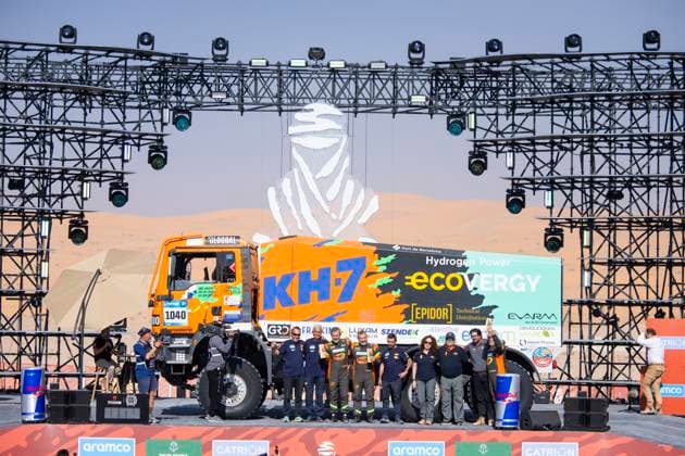 DAKAR 2025 - CEREMONY AND FINISH PODIUM 1040 JUVATENY Jordi (spa), CRIADO JosÃ Luis (spa), RIBAS Xavier (spa), Man, KH7-Ecovergy Team, Dakar Future Mission 1000, action during the Ceremony and Finish Podium of the Dakar 2025 on January 17, 2025 in Subaytah, Saudi Arabia - SubaytahSaudi Arabia  Copyright: xJULIENxDELFOSSEx