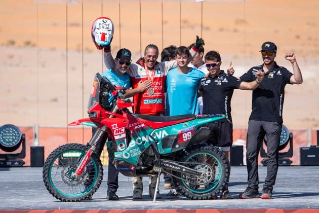 DAKAR 2025 - CEREMONY AND FINISH PODIUM VEGA Javi (spa), Kove, Pont Grup - Kove, FIM W2RC, Rally2, Original by Motul, portrait during the Ceremony and Finish Podium of the Dakar 2025 on January 17, 2025 in Subaytah, Saudi Arabia - SubaytahSaudi Arabia  Copyright: xJULIENxDELFOSSEx