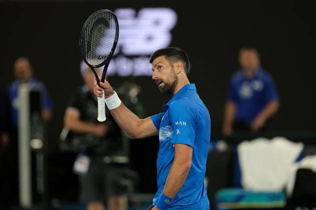 Novak Djokovic of Serbia celebrates winning the match Australian Open, Day Six, Tennis, Melbourne Park, Melbourne, Australia - 17 Jan 2025  Copyright: xRachelxBach Shutterstockx 15102642fl