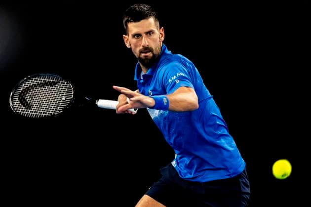 MELBOURNE, VIC - JANUARY 17: Novak Djokovic of Serbia in action during Round 3 of the 2025 Australian Open on January 17 2025, at Melbourne Park in Melbourne, Australia. (Photo by Jason Heidrich Icon Sportswire) TENNIS: JAN 17 Australian Open EDITORIAL USE ONLY Icon250117253