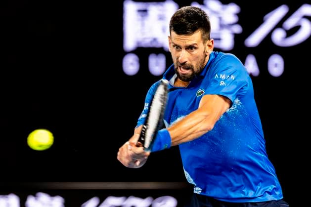 MELBOURNE, VIC - JANUARY 17: Novak Djokovic of Serbia in action during Round 3 of the 2025 Australian Open on January 17 2025, at Melbourne Park in Melbourne, Australia. (Photo by Jason Heidrich Icon Sportswire) TENNIS: JAN 17 Australian Open EDITORIAL USE ONLY Icon250117255