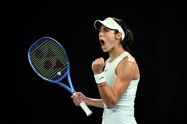 TENNIS AUSTRALIAN OPEN, Olga Danilovic of Serbia reacts during her round three match against Jessica Pegula of USA during the 2025 Australian Open at Melbourne Park in Melbourne, Friday, January 17, 2025. ( NO ARCHIVING, EDITORIAL USE ONLY, NO USE IN BOOKS WITHOUT CONSENT MELBOURNE VICTORIA AUSTRALIA  Copyright: xJAMESxROSSx 20250117115534199961