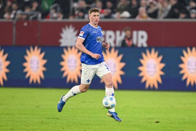17.01.2025, Fussball, 2. Bundesliga, 18. Spieltag Saison 2024 2025, Fortuna Düsseldorf - SV Darmstadt. Clemens Riedel (SV Darmstadt), xRHR-FOTO TKx