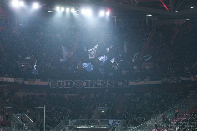 Fussball, 2.Bundesliga Saison 2024 2025 18.Spieltag Fortuna Düsseldorf - SV Darmstadt 98 17.01.2025, MERKUR SPIEL-ARENA Fans SV Darmstadt Düsseldorf MERKUR SPIEL-ARENA Nordrhein-Westfahlen Deutschland