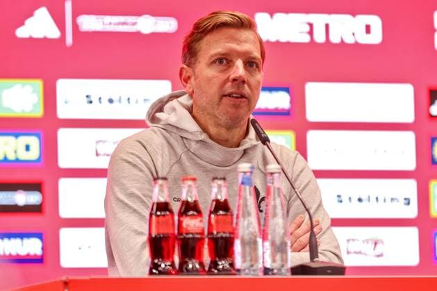 17.01.2025, Fußball, Fortuna Düsseldorf - SV Darmstadt 98, 2.. Fußball Bundesliga, 18. Spieltag, Merkur Spiel-Arena, Saison 2024 2025: Pressekonferenz mit den Trainern nach dem Spiel. Cheftrainer Florian Kohfeldt (SV Darmstadt) DFB regulations prohibit any use of photographs as image sequences and or quasi-video. Nordrhein-Westfalen Deutschland