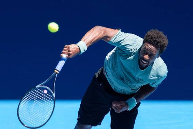 January 18, 2025: GAEL MONFILS of France in action against 4th seed TAYLOR FRITZ of the USA on Margaret Court Arena in a Men s Singles 3rd round match on day 7 of the 2025 Australian Open in Melbourne, Australia. Cal Media Melbourne Australia - ZUMAc04_ 20250118_faf_c04_026 Copyright: xSydneyxLowx