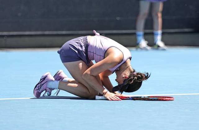 Eva Lys, GER, after third round of 2025 Australian Open in Melbourne, 18 01 2025; -