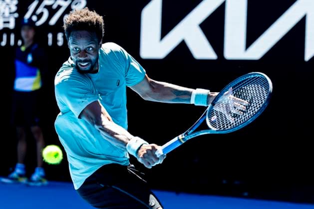 MELBOURNE, VIC - JANUARY 18: Gael Monfils of France in action during Round 3 of the 2025 Australian Open on January 18 2025, at Melbourne Park in Melbourne, Australia. (Photo by Jason Heidrich Icon Sportswire) TENNIS: JAN 18 Australian Open EDITORIAL USE ONLY Icon250118084