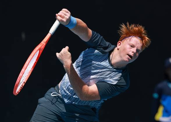 Jamie Mackenzie (GER), Jungen Einzel Boys Singles, Australian Open 2025, Melbourne Park, Melbourne, Victoria, Australia. Copyright: xJuergenxHasenkopfx