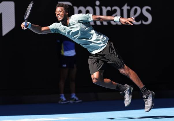 Gael Monfils, FRA, during third round of 2025 Australian Open in Melbourne, 18 01 2025; -