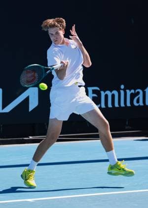 Tom Sickenberger (GER), Jungen Einzel Boys Singles, Australian Open 2025, Melbourne Park, Melbourne, Victoria, Australia. Copyright: xJuergenxHasenkopfx