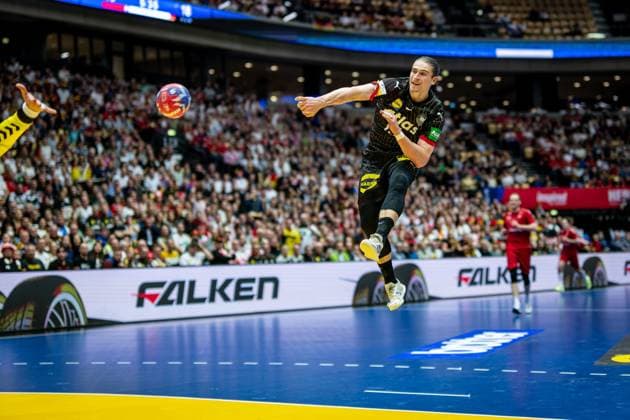 Handball Herning 17.01.2025 IHF Handball World Championship, WM, Weltmeisterschaft Vorrunde Schweiz (SUI) - Deutschland (GER) Juri Knorr (Deutschland, No.15)