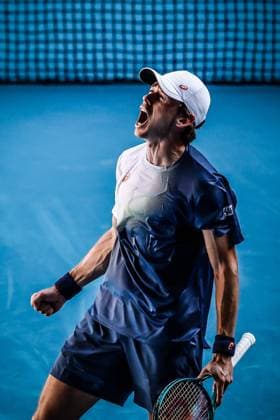 January 18, 2025: MELBOURNE, AUSTRALIA - JANUARY 18: Alex de Minaur of Australia celebrates beating Francisco Cerundolo of Argentina on day seven of the 2025 Australian Open at Melbourne Park on January 18, 2025 in Melbourne, Australia. - ZUMAp121 20250118_zsp_p121_079 Copyright: xChrisxPutnamx