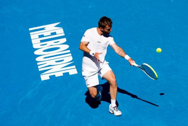 January 18, 2025: MELBOURNE, AUSTRALIA - JANUARY 18: Corentin Moutet of France hits a backhand against Learner Tien of USA on day seven of the 2025 Australian Open at Melbourne Park on January 18, 2025 in Melbourne, Australia. - ZUMAp121 20250118_zsp_p121_085 Copyright: xChrisxPutnamx