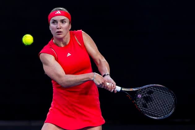 MELBOURNE, VIC - JANUARY 18: Elina Svitolina of Ukraine in action during Round 3 of the 2025 Australian Open on January 18 2025, at Melbourne Park in Melbourne, Australia. (Photo by Jason Heidrich Icon Sportswire) TENNIS: JAN 18 Australian Open EDITORIAL USE ONLY Icon250118167