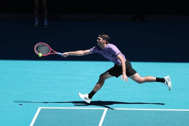 Jour 7 - Open de tennis d Australie à Melbourne TAYLOR FRITZ (USA) lors du septième jour de l Open de tennis d Australie à Melbourne, Australie, le 18 janvier 2025. Nicolas Luttiau Bestimage Day 7 of the Australian Open tennis tournament in Melbourne, Australia, on January 18, 2025. Melbourne Australie  Copyright: x xNicolasxLuttiau Bestimagex xNicolasxLuttiau Bestimagex
