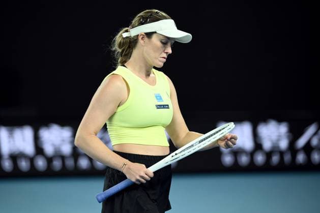 TENNIS AUSTRALIAN OPEN, A dejected Danielle Collins of USA during her round three loss to Madison Keys of USA during the 2025 Australian Open at Melbourne Park in Melbourne, Saturday, January 18, 2025. ( NO ARCHIVING, EDITORIAL USE ONLY, NO USE IN BOOKS WITHOUT CONSENT MELBOURNE VICTORIA AUSTRALIA  Copyright: xJOELxCARRETTx 20250118196753863510