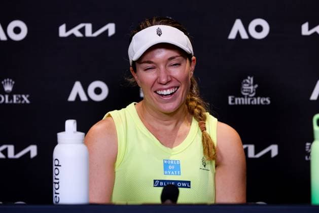 January 18, 2025: MELBOURNE, AUSTRALIA - JANUARY 18: Danielle Collins of USA being interviewed after losing to Madison Keys of USA on day seven of the 2025 Australian Open at Melbourne Park on January 18, 2025 in Melbourne, Australia. - ZUMAp121 20250118_zsp_p121_174 Copyright: xChrisxPutnamx