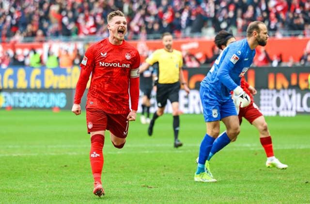 18.01.2025, xmohx, Fussball 2.Bundesliga, 1.FC Kaiserslautern - SSV Ulm 1846 Fußball emspor, v.l. Marlon Ritter (Kaiserslautern) bejubelt das 1-1 (DFL DFB REGULATIONS PROHIBIT ANY USE OF PHOTOGRAPHS as IMAGE SEQUENCES and or QUASI-VIDEO) Kaiserslautern