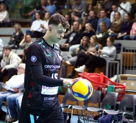 Lucas ROESLER (Haching), He Volleyball Bundesliga 2024 25, TSV Haching Muenchen vs SVG Lueneburg, Geothermie Arena, Unterhaching, 18.01.25 Copyright: WolfgangxFehrmann